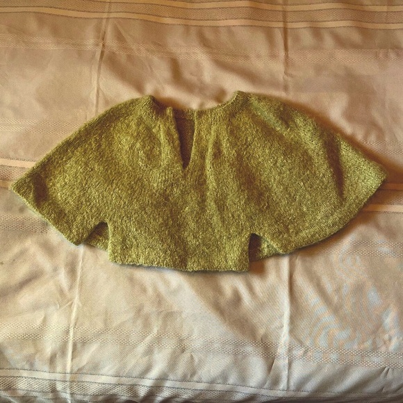 Vintage Cropped Poncho - light green - Picture 2 of 6
